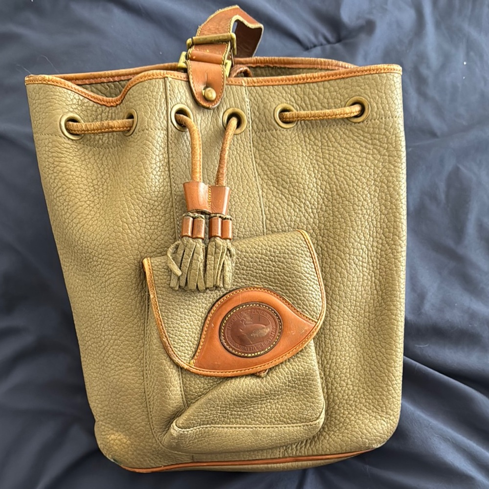 Classic Tan Leather Bucket Bag